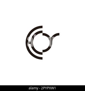 Letter Hy circle, curve geometric symbol simple logo vector Stock Vector