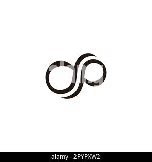 Letter dp lines, circle geometric symbol simple logo vector Stock Vector
