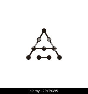 Letter A triangle, molecules geometric symbol simple logo vector Stock Vector
