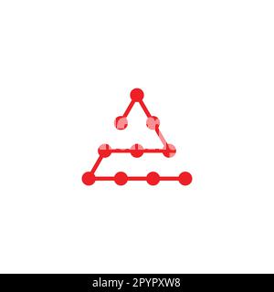 Number 2 triangle, molecules geometric symbol simple logo vector Stock Vector