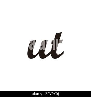 Letter ut connect geometric symbol simple logo vector Stock Vector