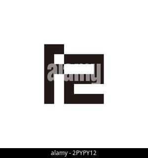 Letter F number 2 square, unique geometric symbol simple logo vector Stock Vector