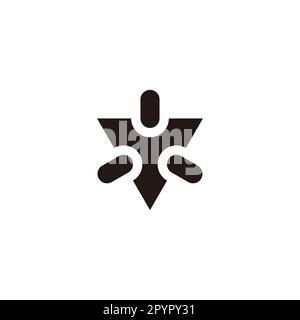 Letter Y pointer, three capsules geometric symbol simple logo vector Stock Vector
