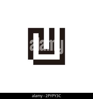 Letter NJ square, outline geometric symbol simple logo vector Stock Vector
