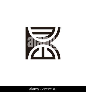 Letter Kw number 3 curve geometric symbol simple logo vector Stock Vector