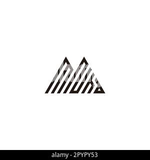 Letter M, N, h and d mountains geometric symbol simple logo vector Stock Vector