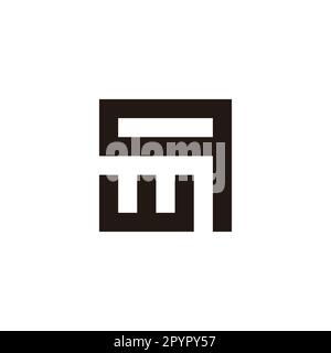 Letter wq qw w q square geometric symbol simple logo vector Stock Vector