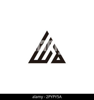 Letter Wd triangle, outline geometric symbol simple logo vector Stock Vector