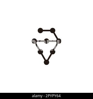 Letter a diamond, molecules geometric symbol simple logo vector Stock Vector