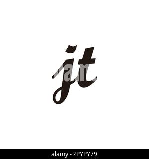 Letter jt connect geometric symbol simple logo vector Stock Vector
