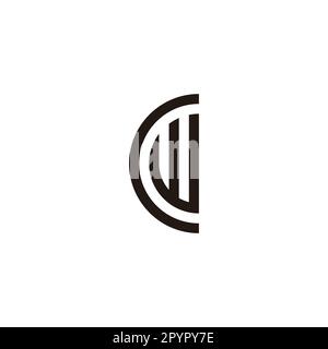 Letter CM semicircle geometric symbol simple logo vector Stock Vector