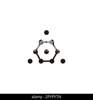 Hexagon, triangle molecules geometric symbol simple logo vector Stock Vector