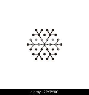Snowflake, element, hexagon geometric symbol simple logo vector Stock Vector