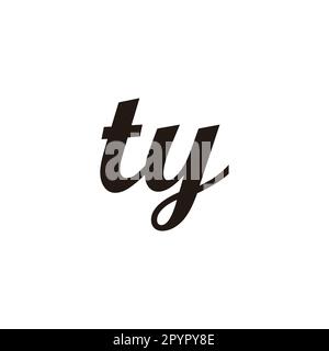 Letter ty connect geometric symbol simple logo vector Stock Vector