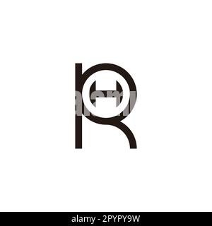 Letter H in R, circle geometric symbol simple logo vector Stock Vector