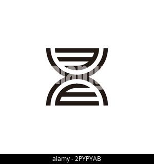 Letter X and E, number 3 curve geometric symbol simple logo vector Stock Vector