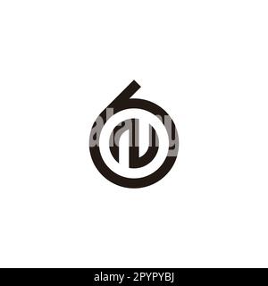 Letter N in number 6 circle geometric symbol simple logo vector Stock Vector