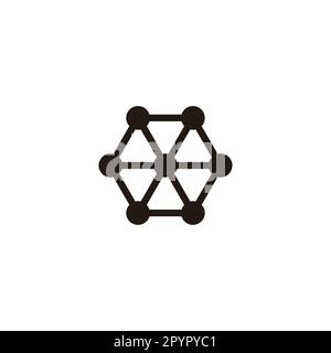 Hexagon, molecules, elements geometric symbol simple logo vector Stock Vector