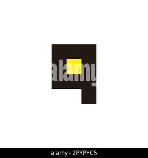 Letter q lamp, square geometric symbol simple logo vector Stock Vector