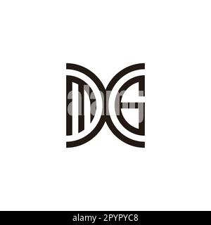 Letter m and X, number 6 curve geometric symbol simple logo vector Stock Vector