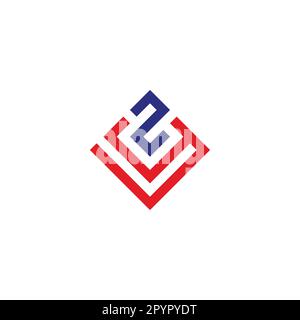 Number 2 and letter y square, elegant geometric symbol simple logo vector Stock Vector