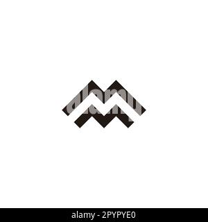 Letter MM square geometric symbol simple logo vector Stock Vector