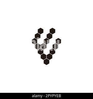 Letter E diamond, hexagons geometric symbol simple logo vector Stock Vector