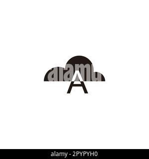 Letter A cloud geometric symbol simple logo vector Stock Vector