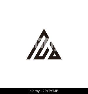 Letter Nd triangle, mountain geometric symbol simple logo vector Stock Vector