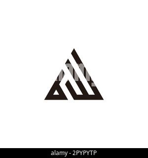 Letter dw triangle, building geometric symbol simple logo vector Stock Vector