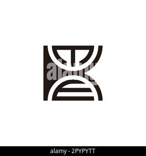 Letter K, M, and E curve geometric symbol simple logo vector Stock Vector