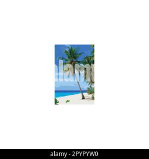 Beach,  natural, illustration geometric symbol simple logo vector Stock Vector