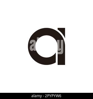 Letter ad da a d circle, outline geometric symbol simple logo vector Stock Vector