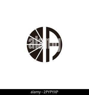 Letter A orange, fruit geometric symbol simple logo vector Stock Vector