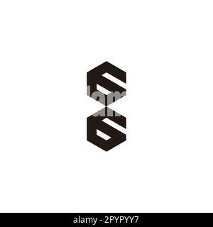 Number 6, 8 hexagons geometric symbol simple logo vector Stock Vector