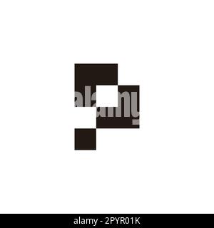 Letter rp pr r p squares geometric symbol simple logo vector Stock Vector