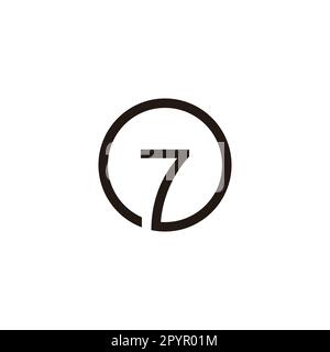 Number 7 circle, rounded geometric symbol simple logo vector Stock Vector