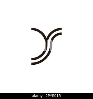 Letter ys line, curve geometric symbol simple logo vector Stock Vector