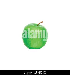 Apple, fresh, illustration geometric symbol simple logo vector Stock Vector