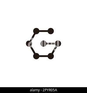 Letter G hexagon, molecules geometric symbol simple logo vector Stock Vector