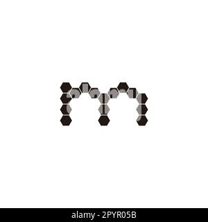Letter M and v hexagons geometric symbol simple logo vector Stock ...