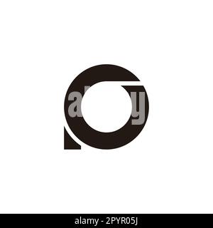 Letter GP PG G P circle, outline geometric symbol simple logo vector Stock Vector