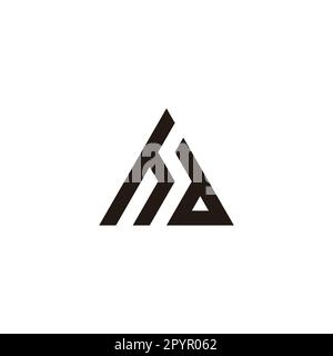 Letter h and d triangle geometric symbol simple logo vector Stock Vector