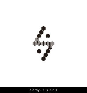 Letter S lightning, hexagons gem geometric symbol simple logo vector Stock Vector