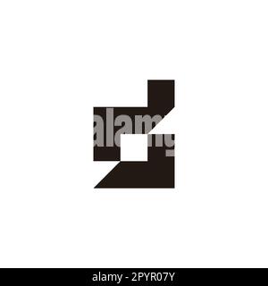 Letter ds sd d s square, outline geometric symbol simple logo vector Stock Vector