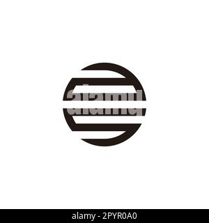 Letter a and s circle, lines geometric symbol simple logo vector Stock Vector