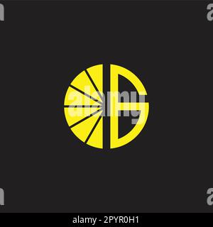Number 6 lemon, circle geometric symbol simple logo vector Stock Vector