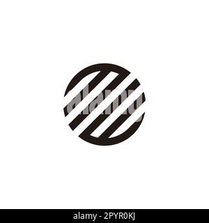 Letter Z lines, circle geometric symbol simple logo vector Stock Vector
