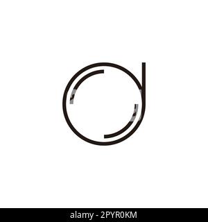 Letter s in d circle, line geometric symbol simple logo vector Stock Vector