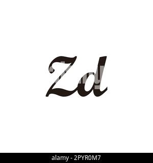 Letter Zd connect geometric symbol simple logo vector Stock Vector